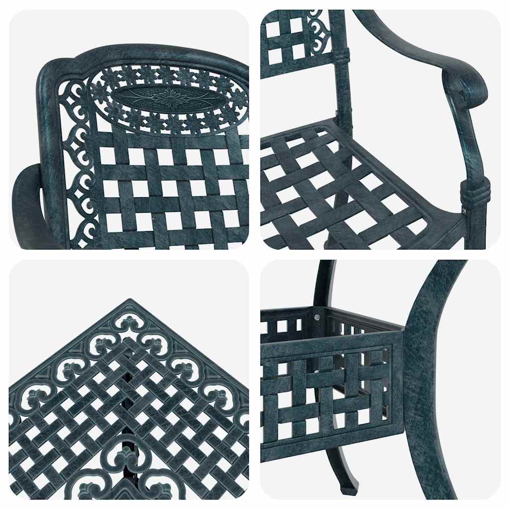 Gartentisch Set 5 pcs Grün Gussaluminium