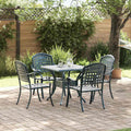 Gartentisch Set 5 pcs Grün Gussaluminium