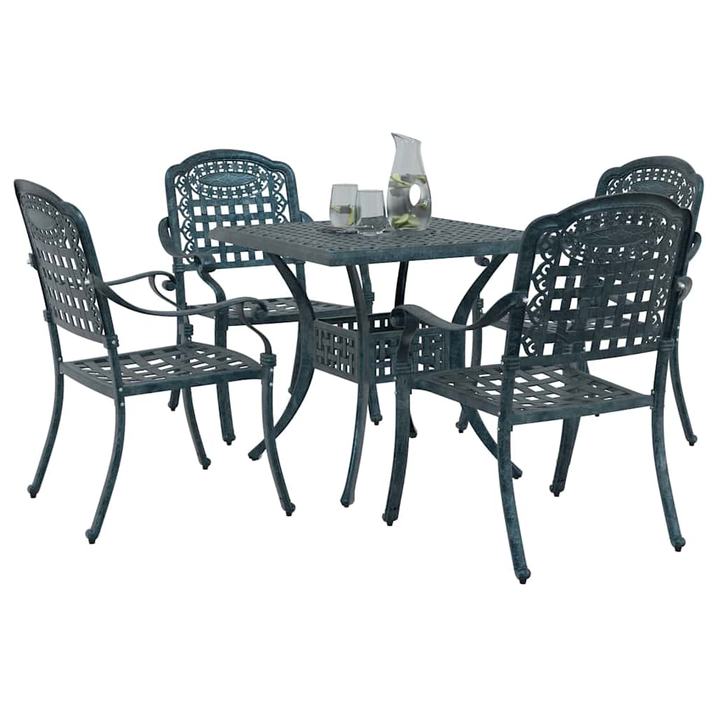 Gartentisch Set 5 pcs Grün Gussaluminium