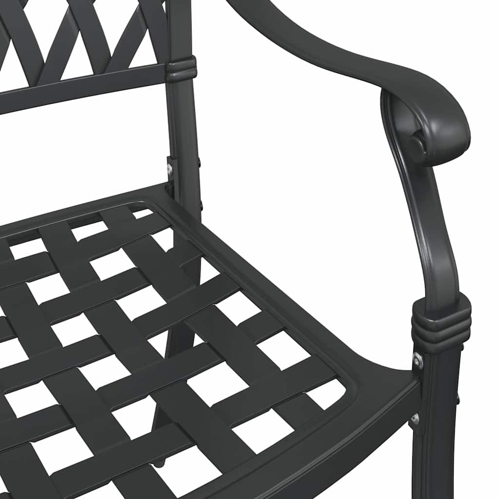 Gartentisch Set 3 pcs Schwarz Gussaluminium