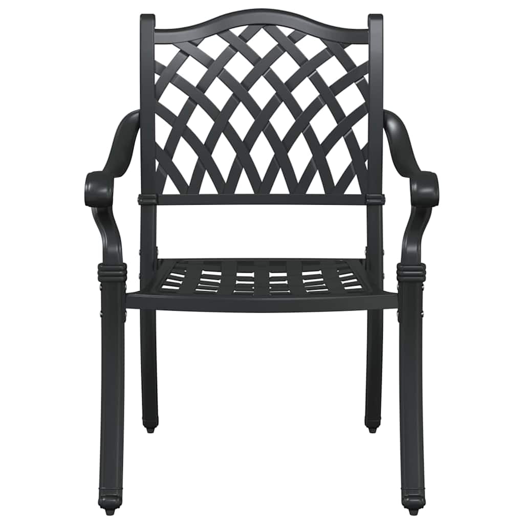 Gartentisch Set 3 pcs Schwarz Gussaluminium