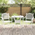 Gartentisch Set 3 pcs Weiß Gussaluminium