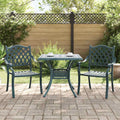 Gartentisch Set 3 pcs Grün Gussaluminium
