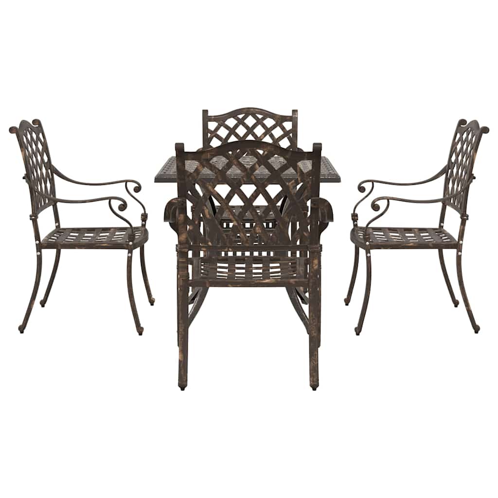 Gartentisch Set 5 pcs Bronze Gussaluminium