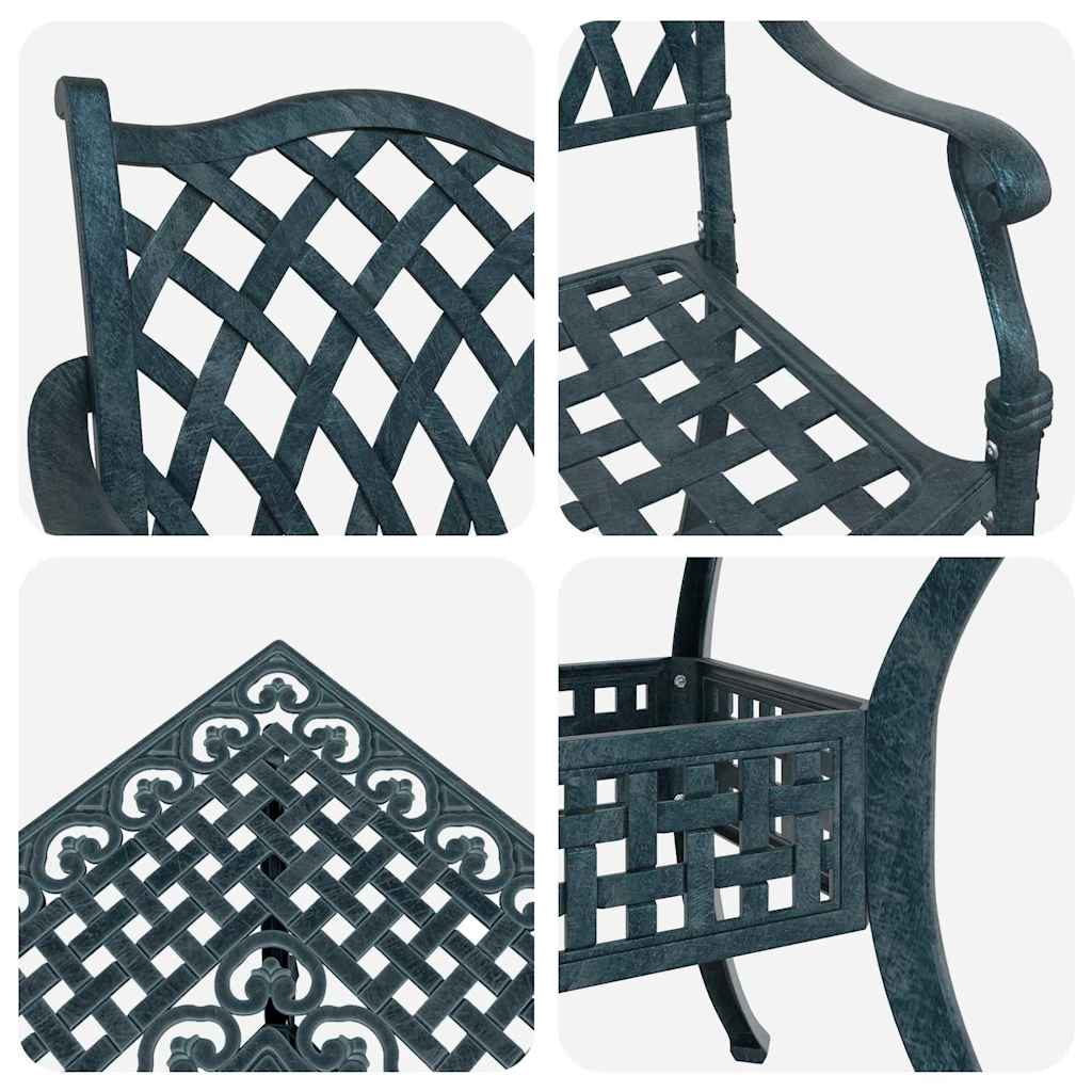Gartentisch Set 5 pcs Grün Gussaluminium