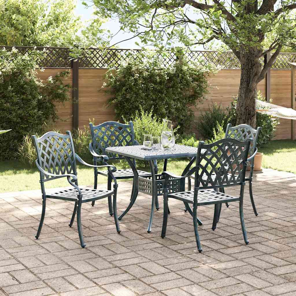 Gartentisch Set 5 pcs Grün Gussaluminium