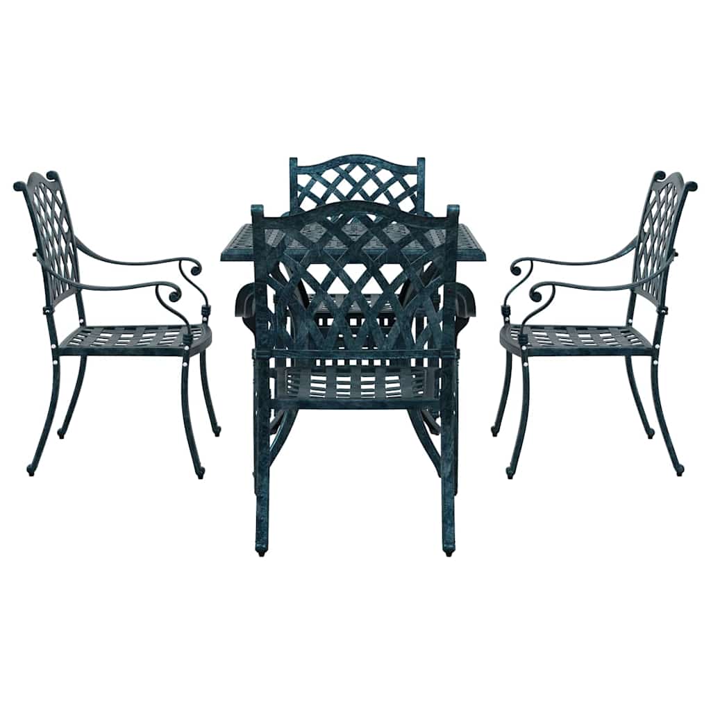 Gartentisch Set 5 pcs Grün Gussaluminium