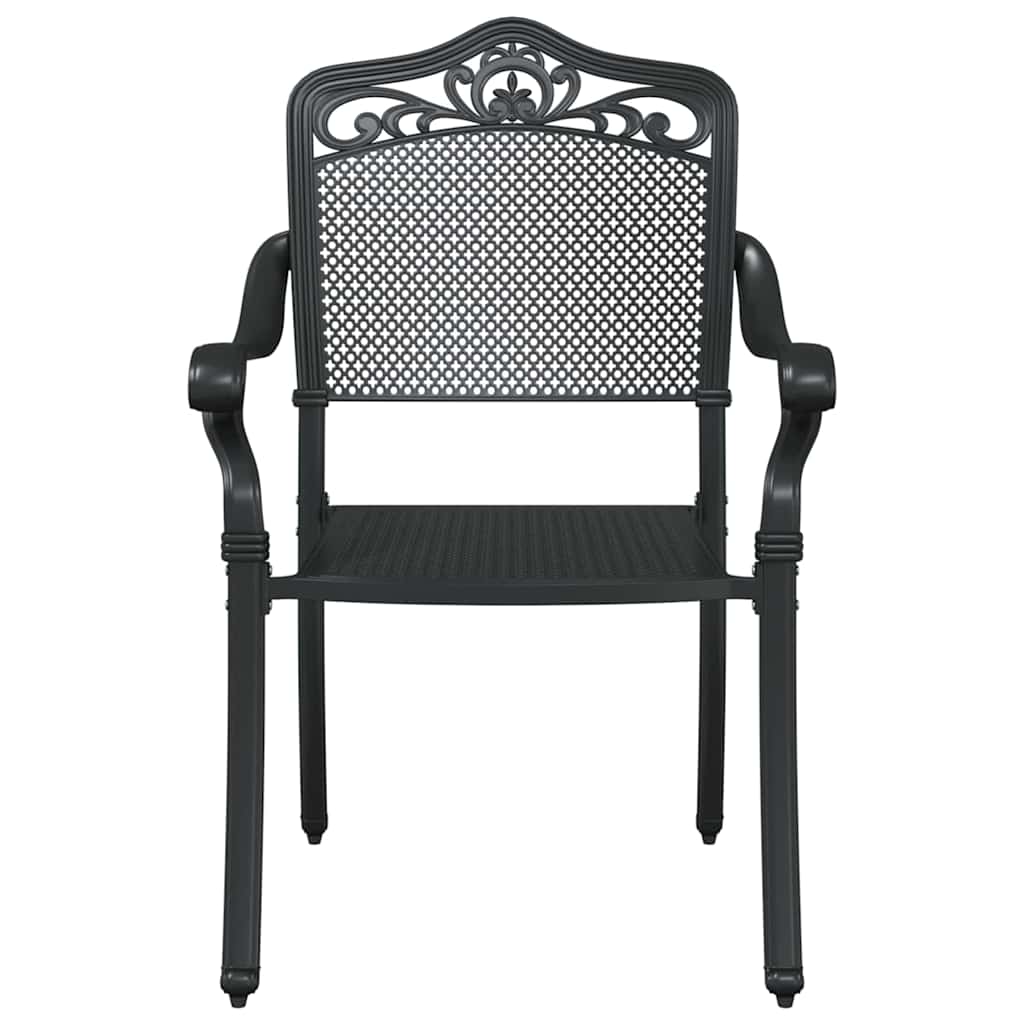 Gartentisch Set 3 pcs Schwarz Gussaluminium