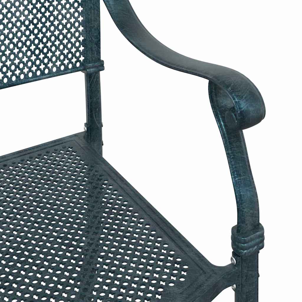 Gartentisch Set 3 pcs Grün Gussaluminium