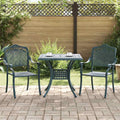 Gartentisch Set 3 pcs Grün Gussaluminium