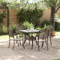 Gartentisch Set 5 pcs Bronze Gussaluminium