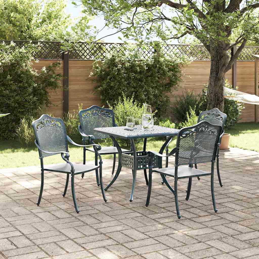 Gartentisch Set 5 pcs Grün Gussaluminium
