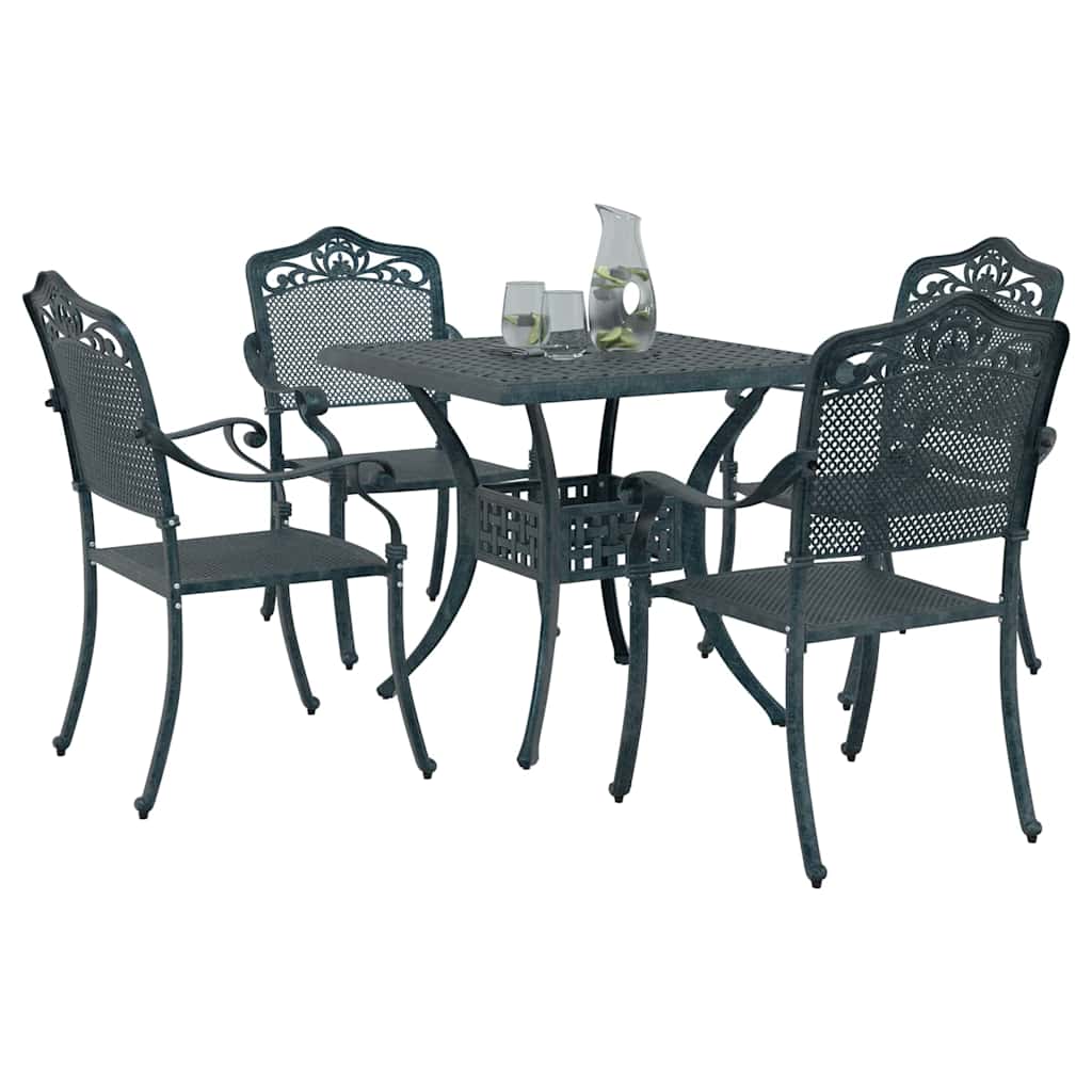 Gartentisch Set 5 pcs Grün Gussaluminium