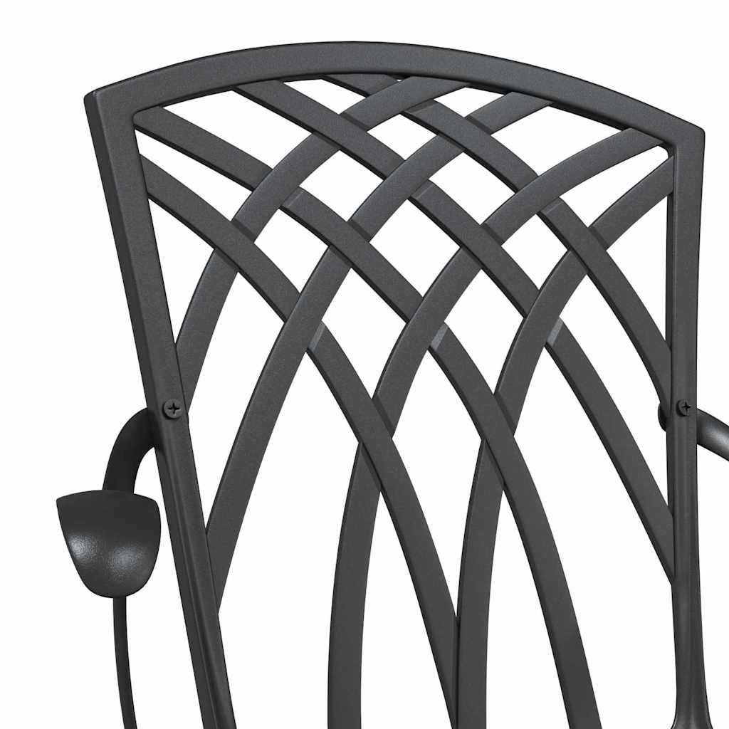 Gartentisch Set 3 pcs Schwarz Gussaluminium