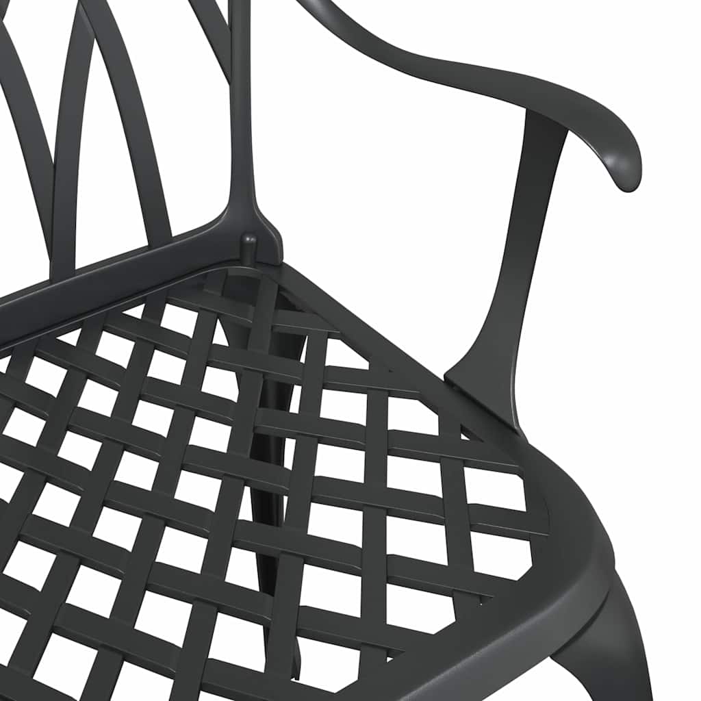 Gartentisch Set 3 pcs Schwarz Gussaluminium