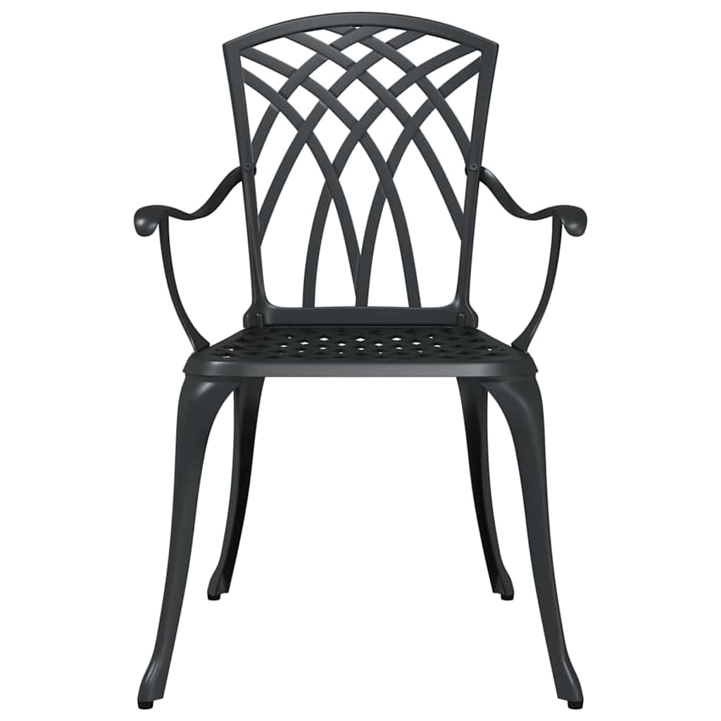Gartentisch Set 3 pcs Schwarz Gussaluminium