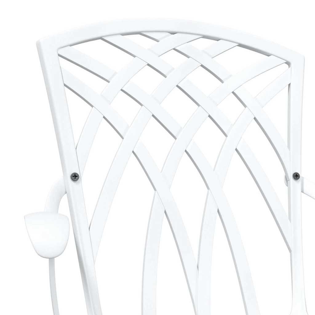 Gartentisch Set 3 pcs Weiß Gussaluminium