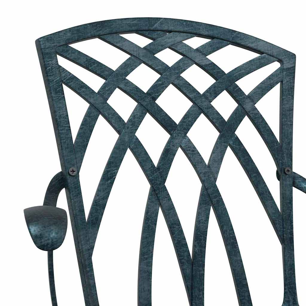 Gartentisch Set 3 pcs Grün Gussaluminium