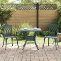 Gartentisch Set 3 pcs Grün Gussaluminium