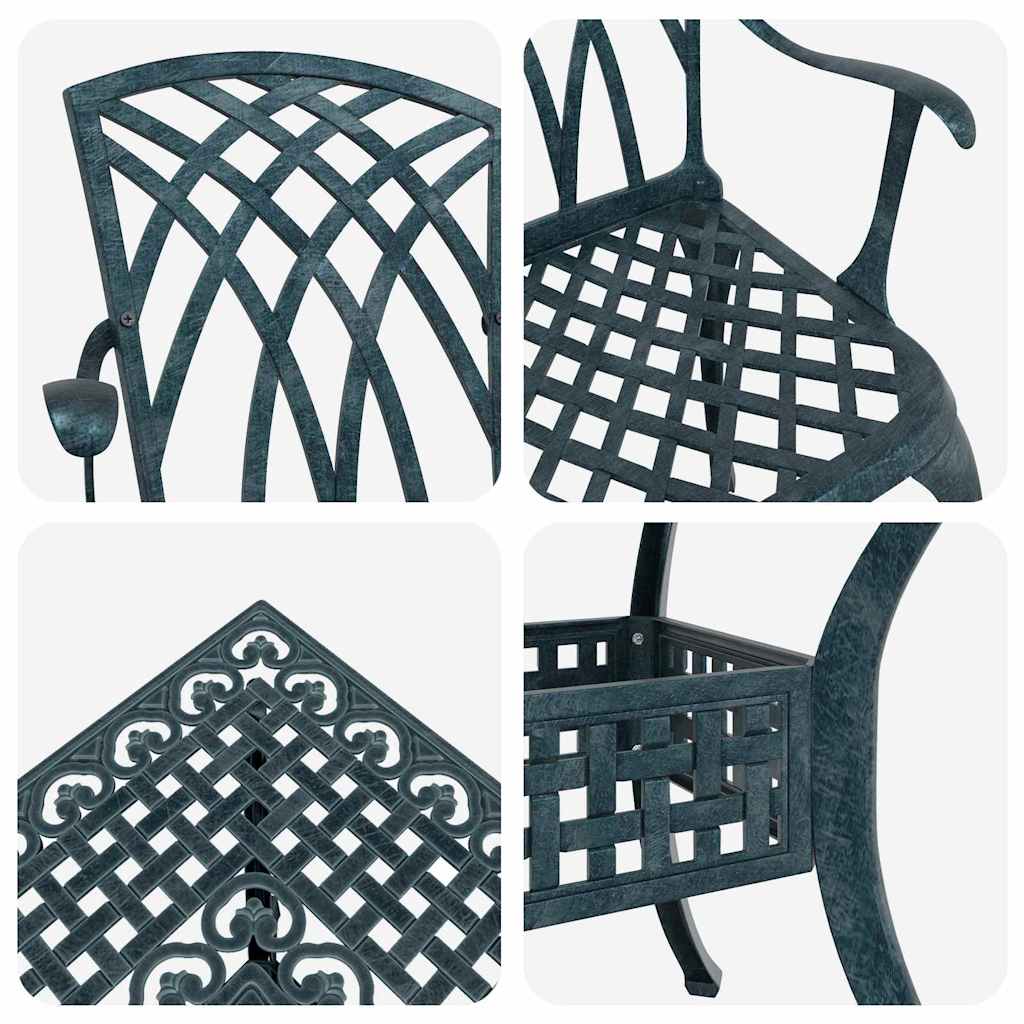 Gartentisch Set 5 pcs Grün Gussaluminium