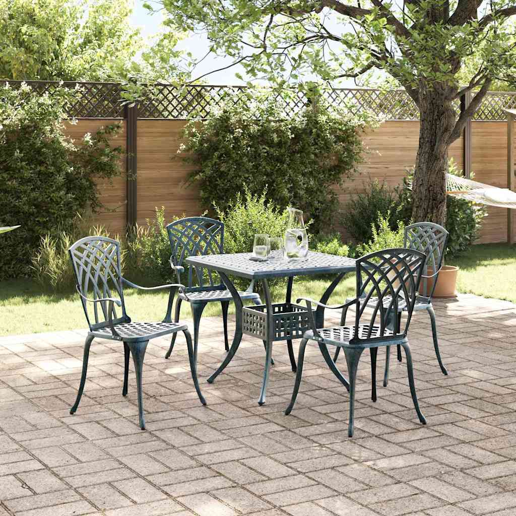 Gartentisch Set 5 pcs Grün Gussaluminium