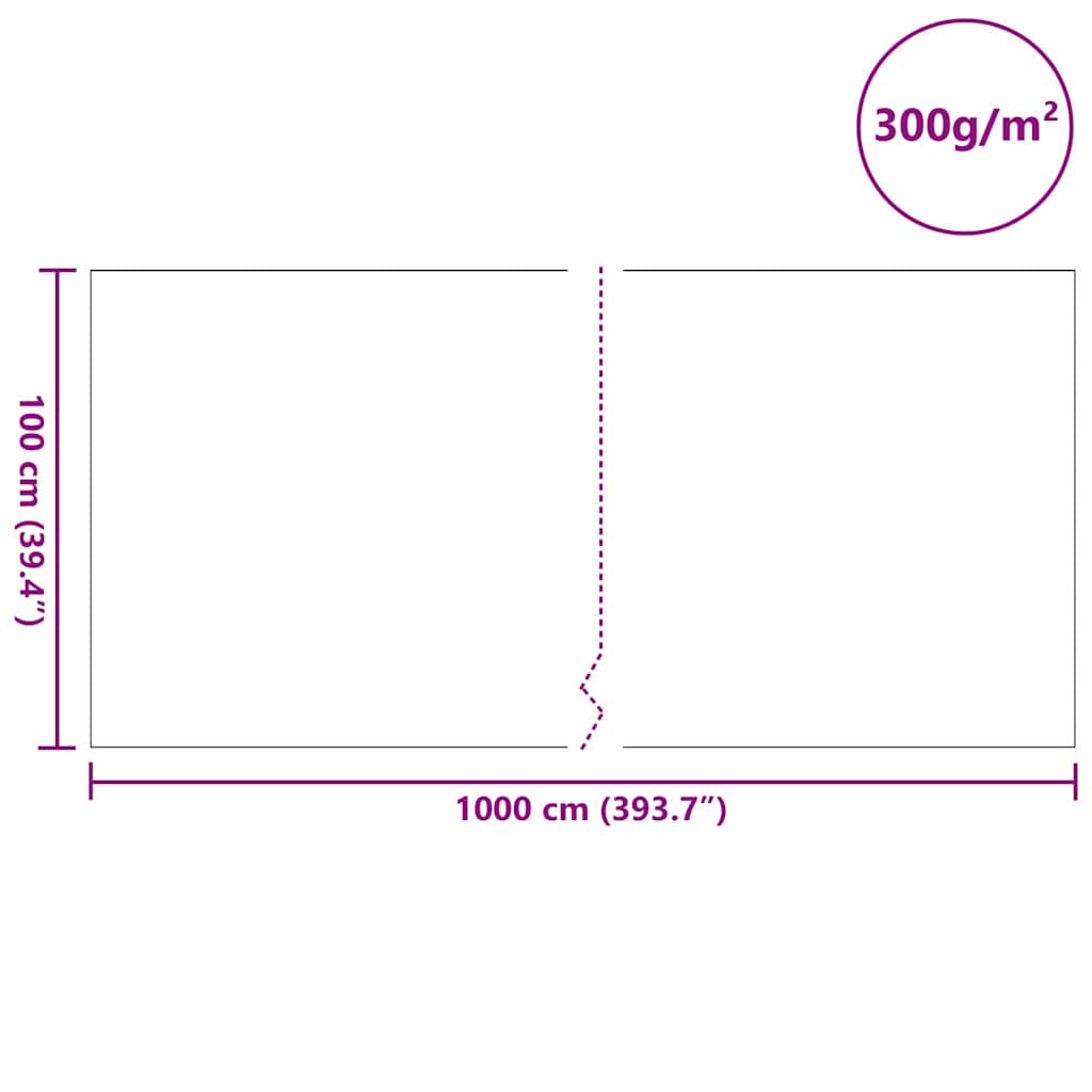 Teichvlies Grau 1 x 10 m Polyester und Baumwolle