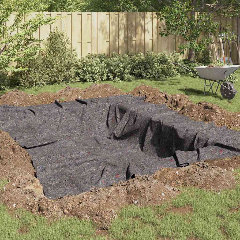 Teichvlies Grau 1 x 10 m Polyester und Baumwolle