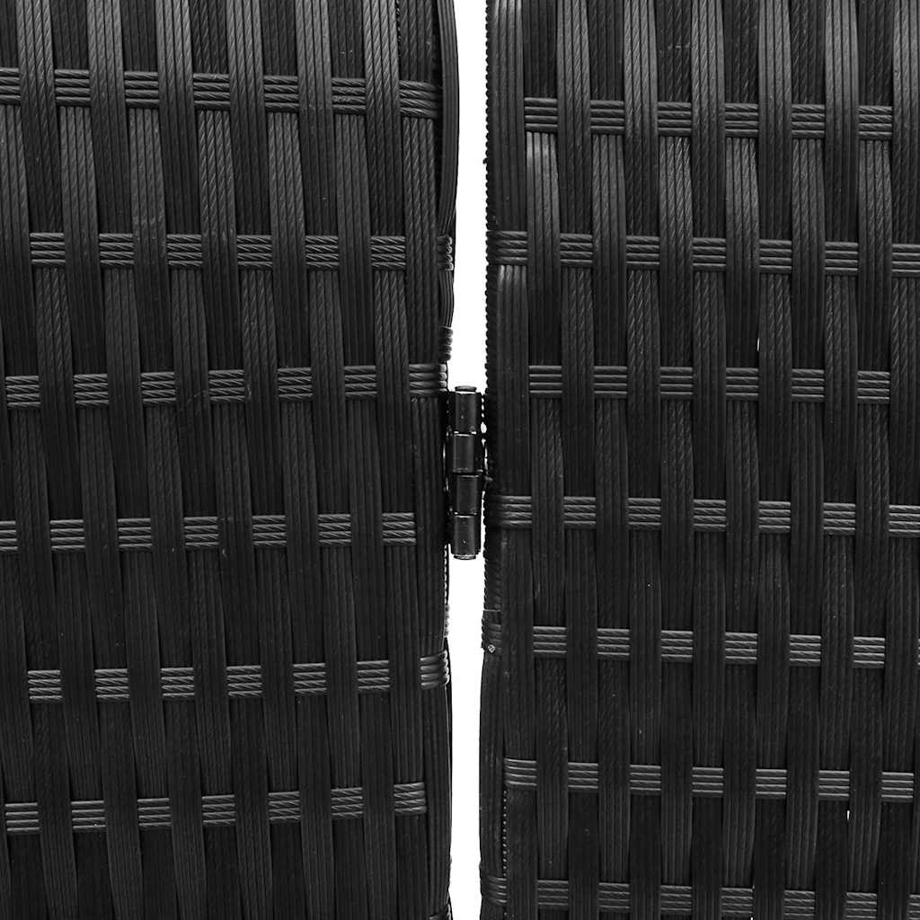 Raumteiler Schwarz 146 x 180 cm Poly-Rattan