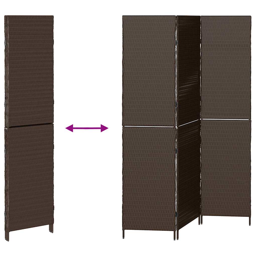 Raumteiler Braun 146 x 180 cm Poly-Rattan