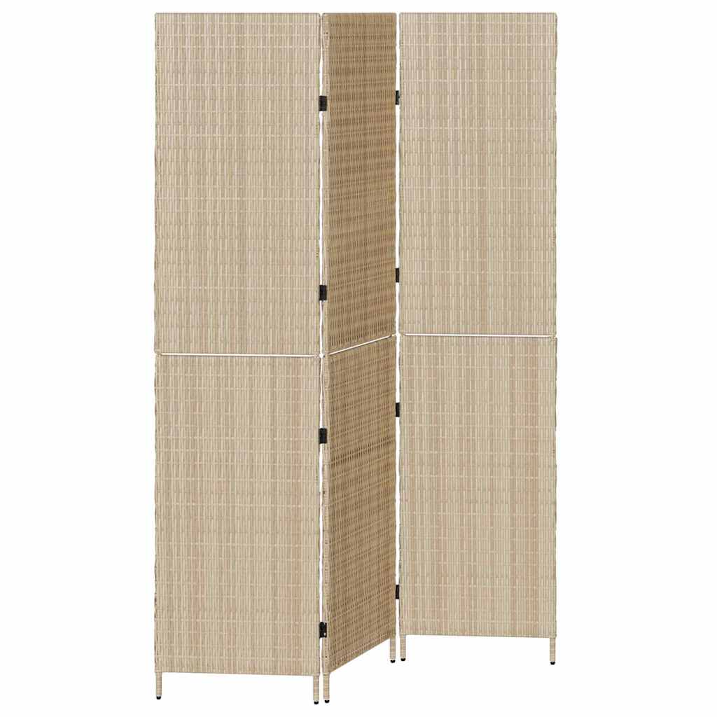 Raumteiler Beige 147 x 180 cm Poly-Rattan