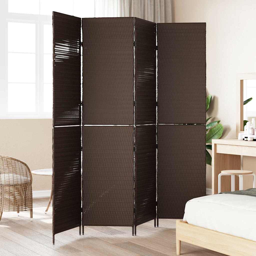Raumteiler Braun 195 x 180 cm Poly-Rattan