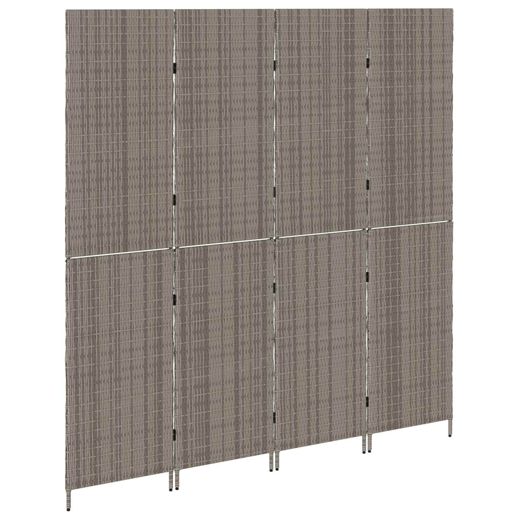Raumteiler Grau 195 x 180 cm Poly-Rattan