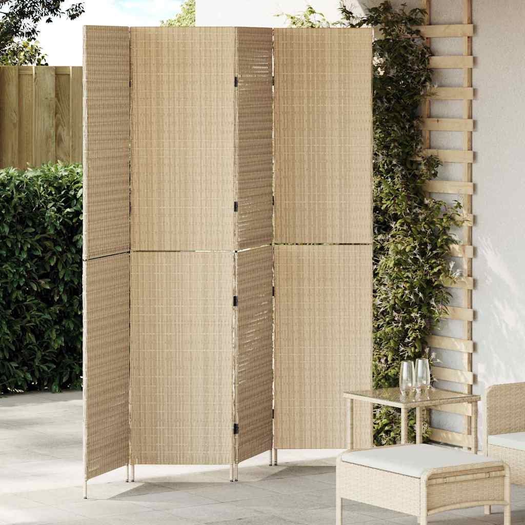 Raumteiler Beige 195 x 180 cm Poly-Rattan