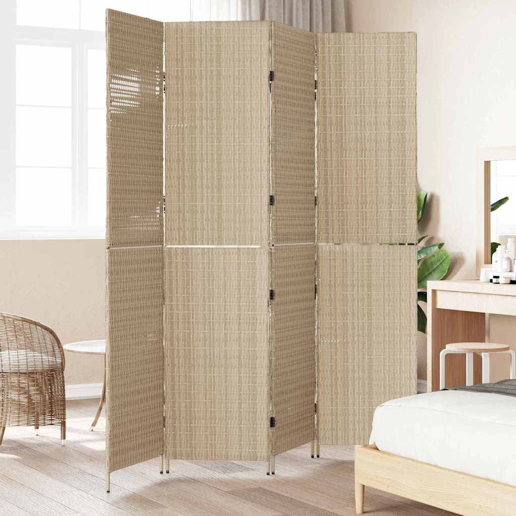Raumteiler Beige 195 x 180 cm Poly-Rattan