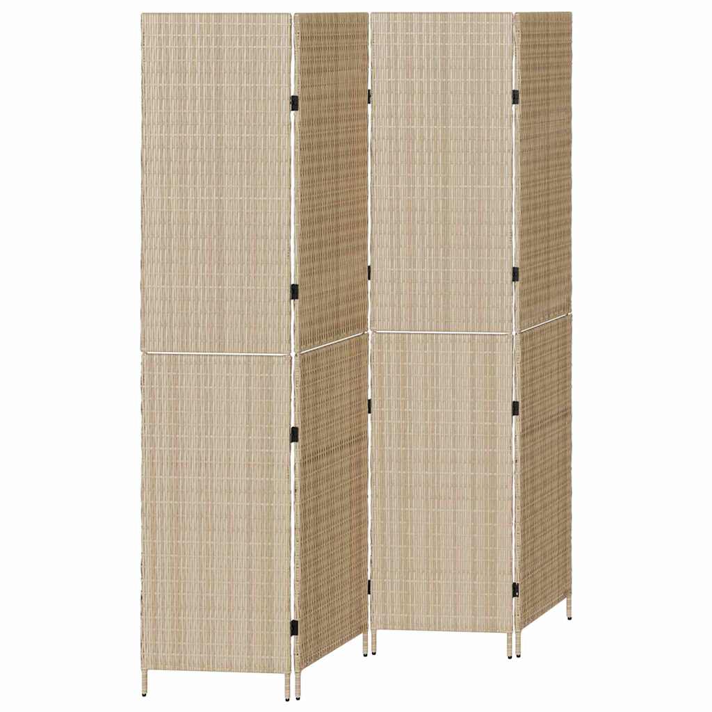 Raumteiler Beige 195 x 180 cm Poly-Rattan