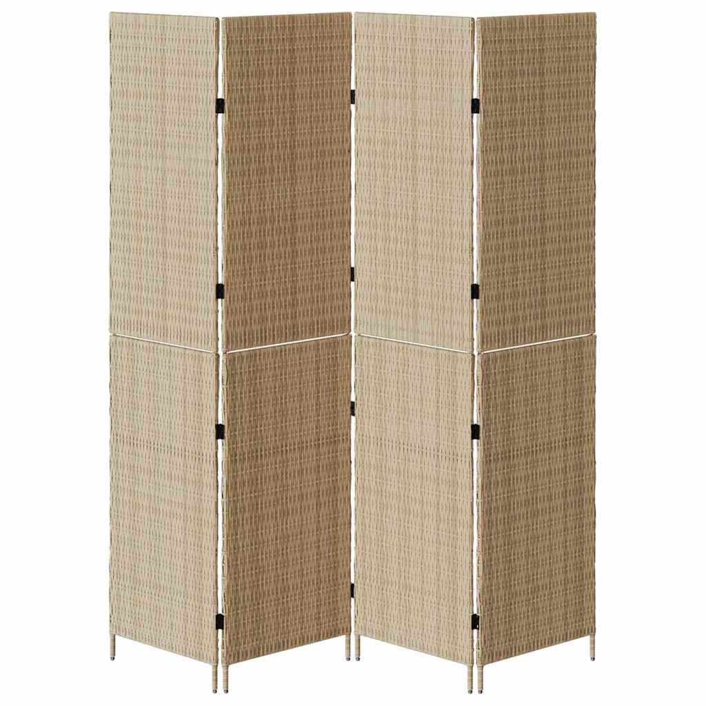 Raumteiler Beige 195 x 180 cm Poly-Rattan