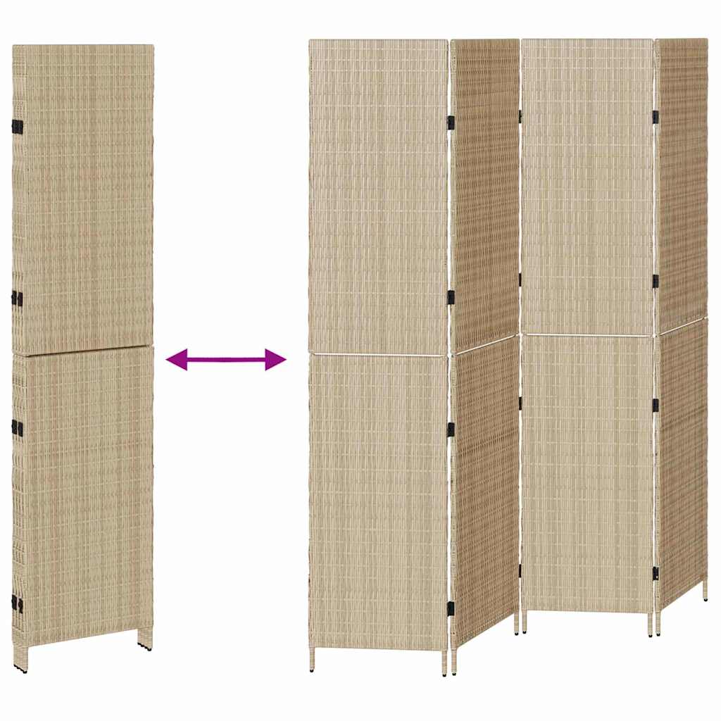 Raumteiler Beige 195 x 180 cm Poly-Rattan