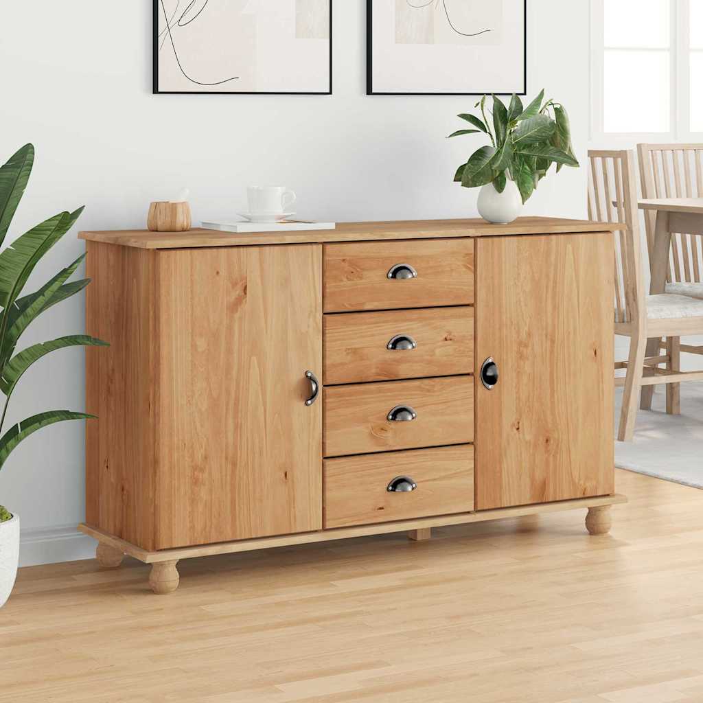 Sideboard ASKIM 133,5 x 40 x 79 cm Massivholz Kiefer