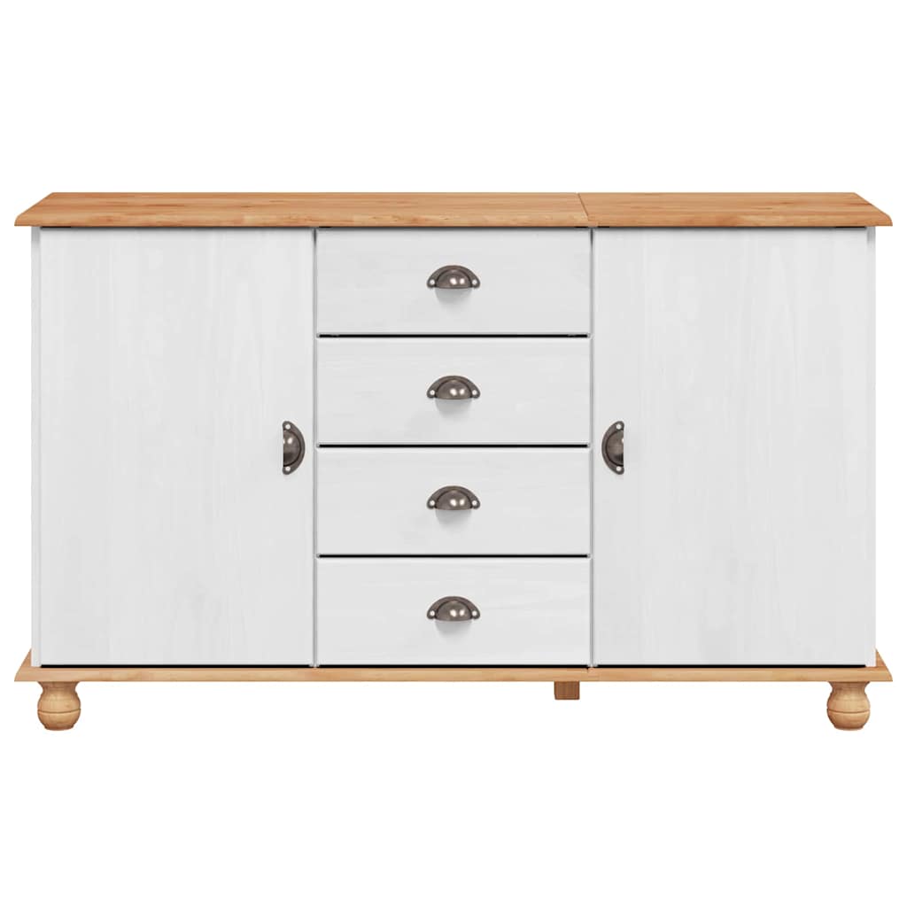 Sideboard ASKIM 133,5 x 40 x 79 cm Massivholz Kiefer