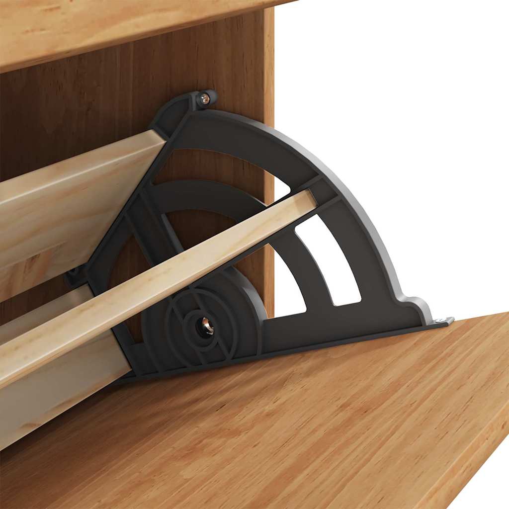 Schuhschrank ASKIM Braun 85 x 35 x 108 cm Massives Kiefernholz