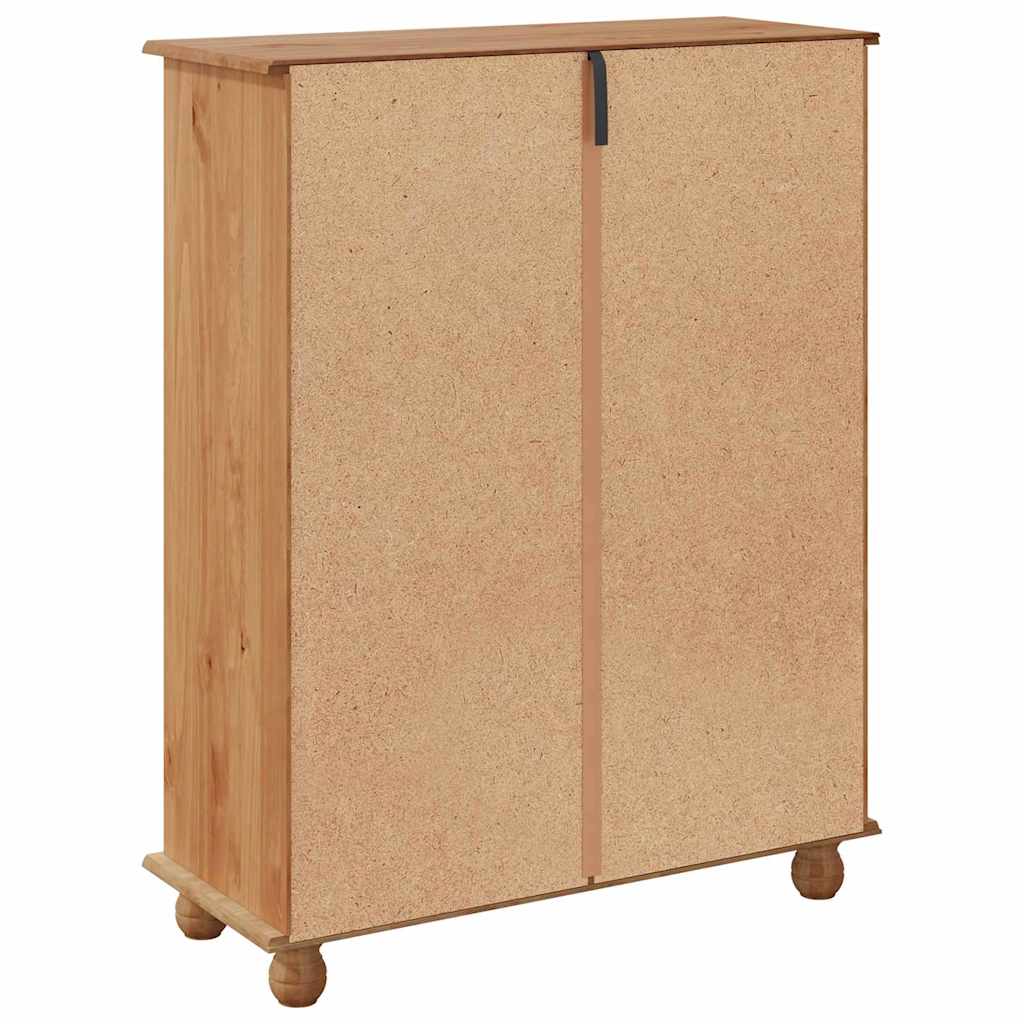 Schuhschrank ASKIM Braun 85 x 35 x 108 cm Massives Kiefernholz