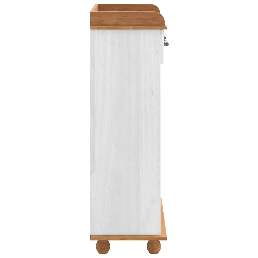 Weinschrank ASKIM Weiß mit Honigoberfläche 57 x 37 x 114 cm