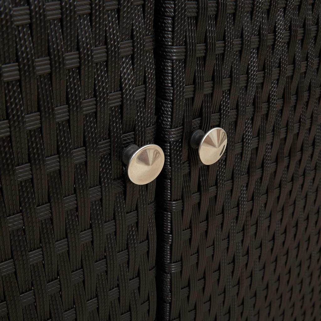 Aufbewahrungsschrank mit Regal Schwarz 100 x 36 x 102 cm Rattan