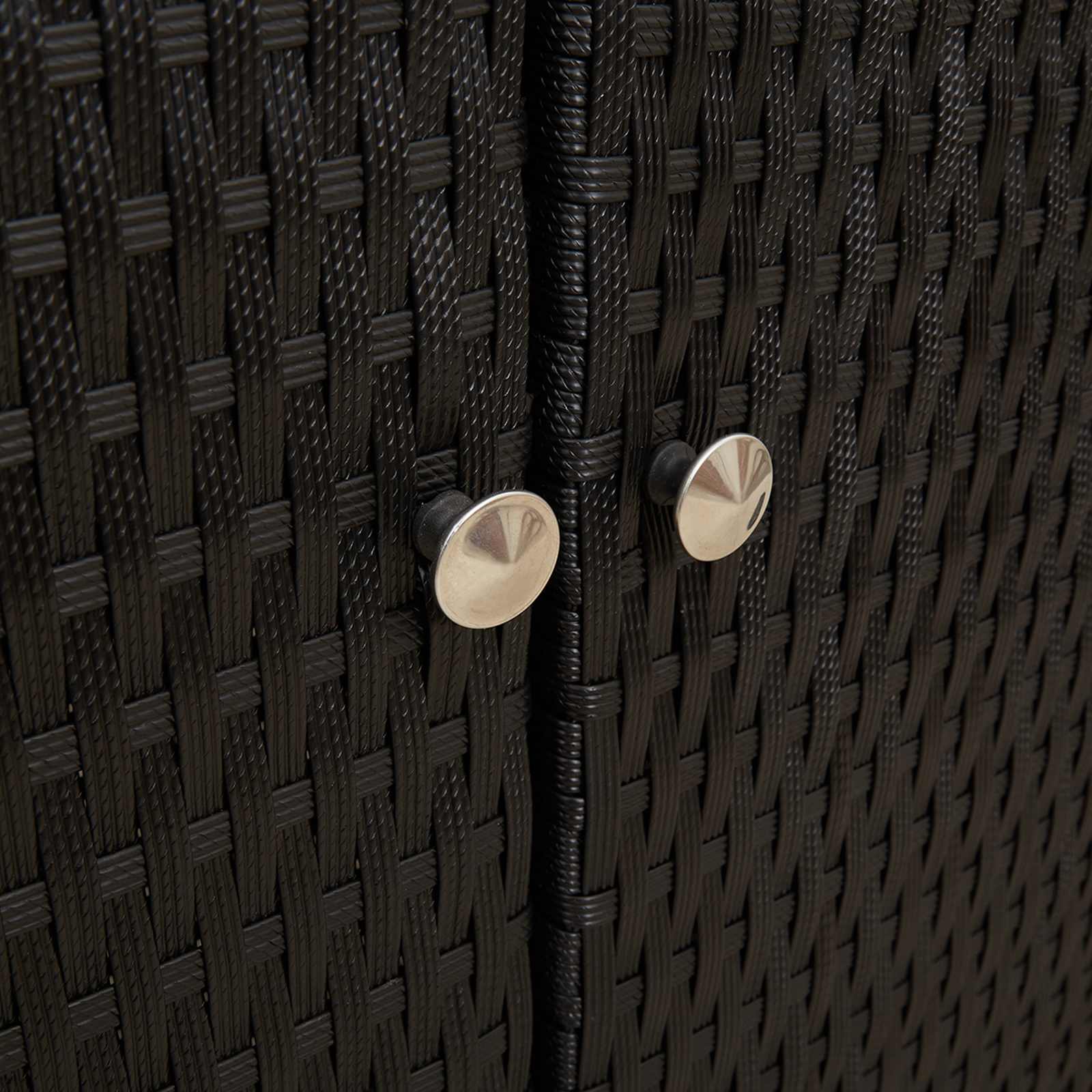 Aufbewahrungsschrank mit Regal Schwarz 100 x 36 x 102 cm Rattan