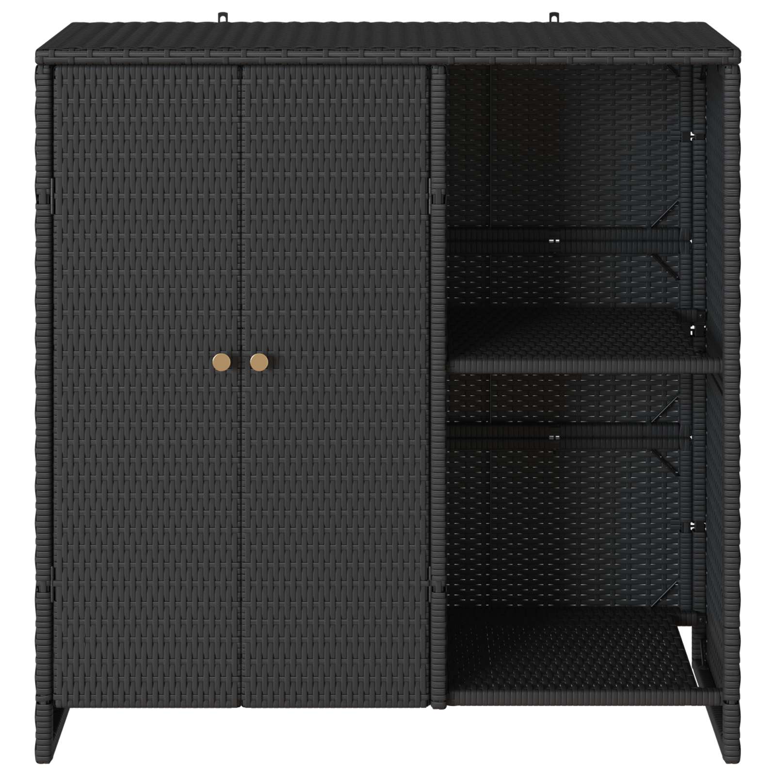 Aufbewahrungsschrank mit Regal Schwarz 100 x 36 x 102 cm Rattan