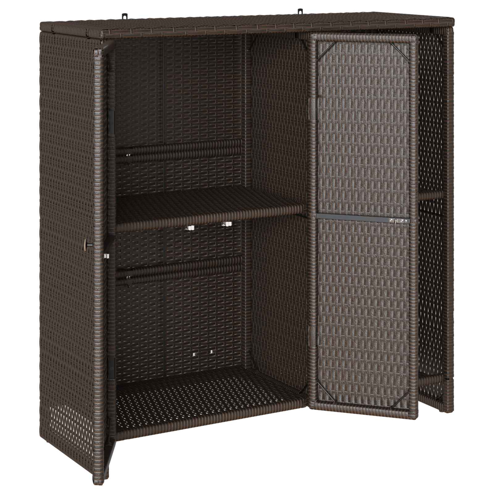 Aufbewahrungsschrank mit Regal Braun 100 x 36 x 102 cm Rattan