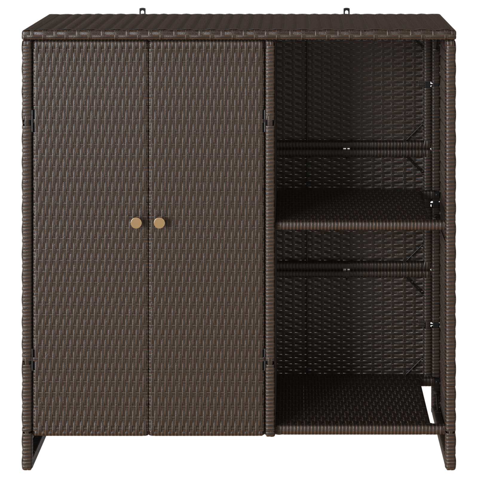 Aufbewahrungsschrank mit Regal Braun 100 x 36 x 102 cm Rattan
