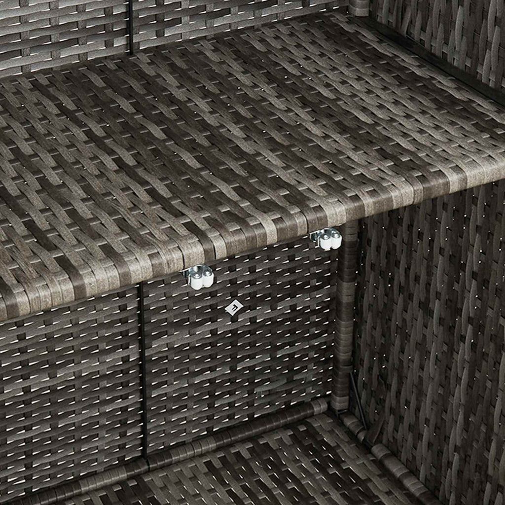 Aufbewahrungsschrank mit Regal Grau 100 x 36 x 102 cm Rattan