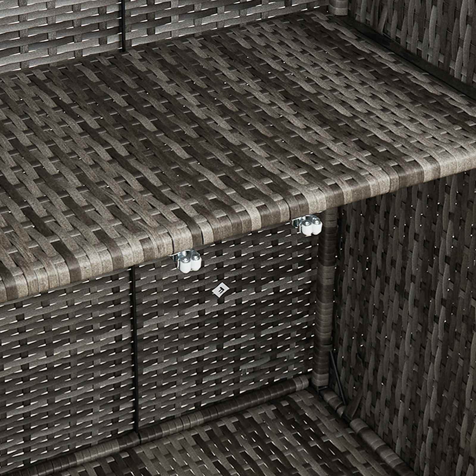 Aufbewahrungsschrank mit Regal Grau 100 x 36 x 102 cm Rattan