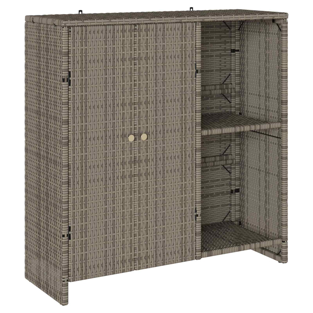 Aufbewahrungsschrank mit Regal Grau 100 x 36 x 102 cm Rattan